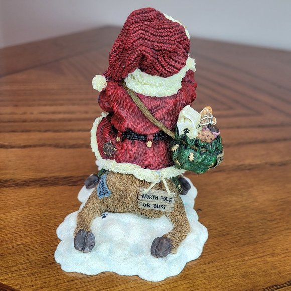 Boyds Bears Resin #228419 Jolly Ol' St. Pudgenick on Pancake "Heavy Load" - Picture 4 of 8